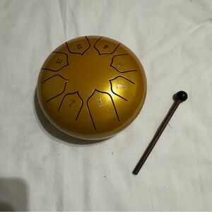 Steel Tongue Drum 8-Note – Gold | Includes Mallet & Carry Bag